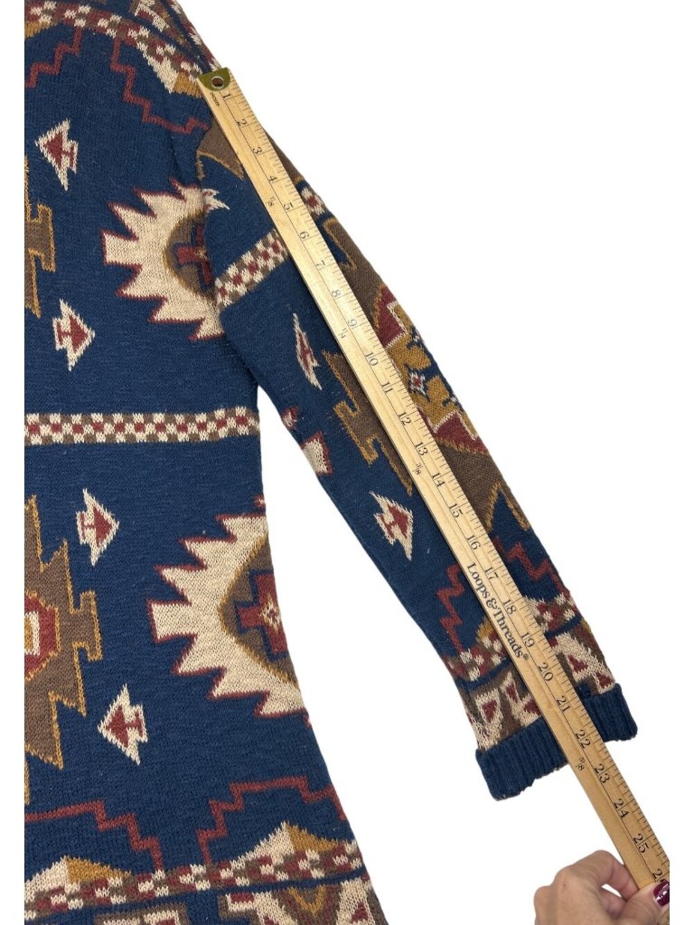Faherty Women's Lodge Cardigan Women's S Aztec Southwestern Geometric Sweater - Picture 14 of 15